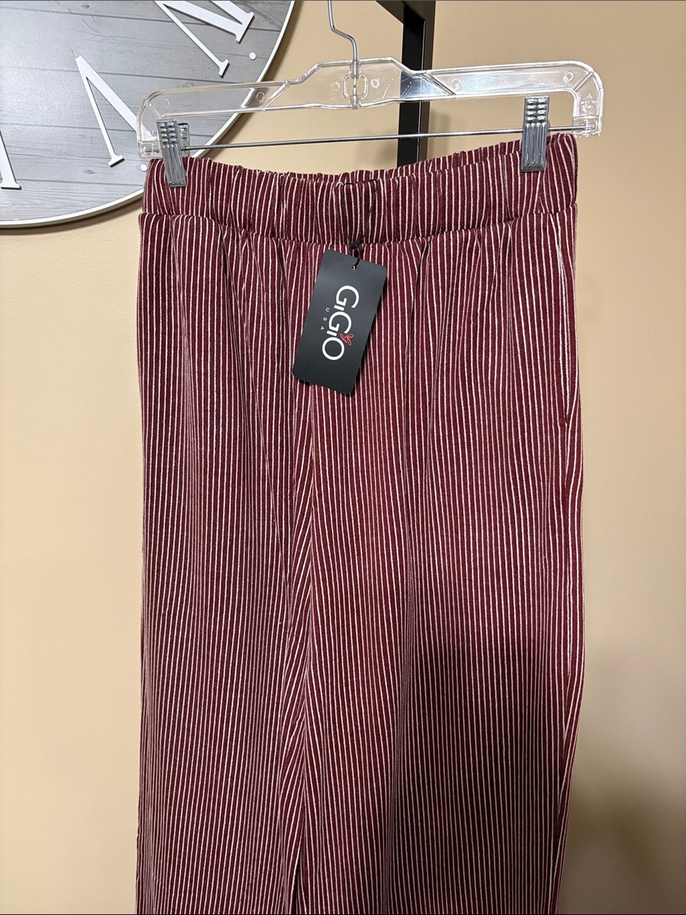 064 NWT GIGIO Give Me Space Women's Textured Wide Leg Pants - Picture 4 of 7